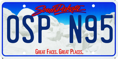 SD license plate 0SPN95