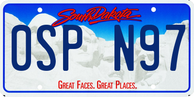 SD license plate 0SPN97