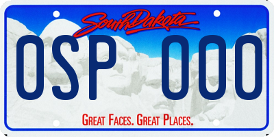 SD license plate 0SPO00