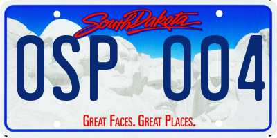 SD license plate 0SPO04