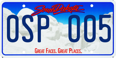 SD license plate 0SPO05