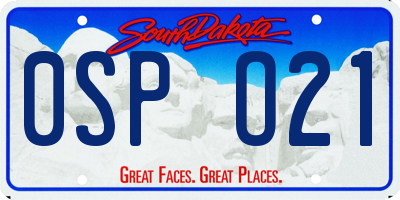 SD license plate 0SPO21