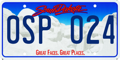 SD license plate 0SPO24