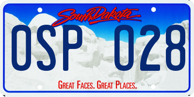 SD license plate 0SPO28