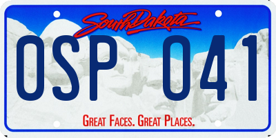 SD license plate 0SPO41