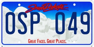 SD license plate 0SPO49