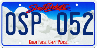 SD license plate 0SPO52