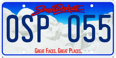 SD license plate 0SPO55