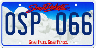 SD license plate 0SPO66