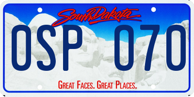 SD license plate 0SPO70