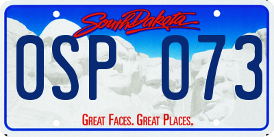 SD license plate 0SPO73