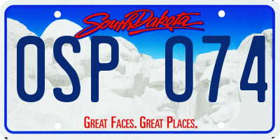 SD license plate 0SPO74