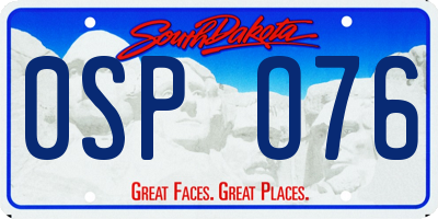 SD license plate 0SPO76