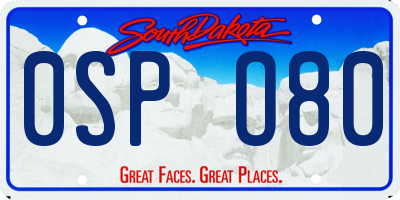 SD license plate 0SPO80