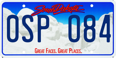 SD license plate 0SPO84