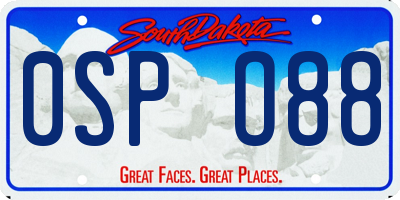 SD license plate 0SPO88