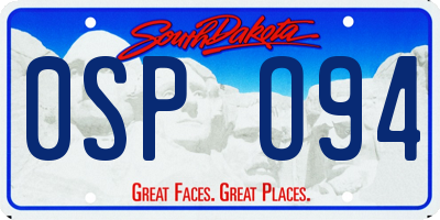 SD license plate 0SPO94