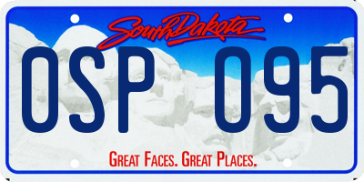 SD license plate 0SPO95