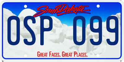 SD license plate 0SPO99
