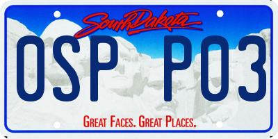 SD license plate 0SPP03
