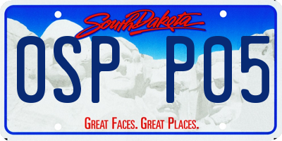 SD license plate 0SPP05
