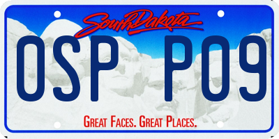 SD license plate 0SPP09