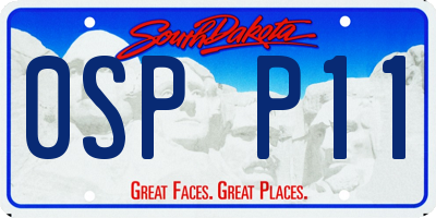 SD license plate 0SPP11