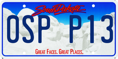 SD license plate 0SPP13
