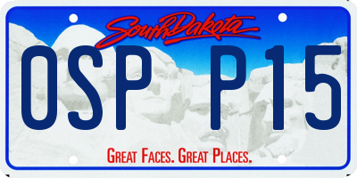 SD license plate 0SPP15
