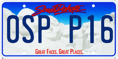 SD license plate 0SPP16