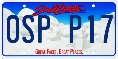 SD license plate 0SPP17
