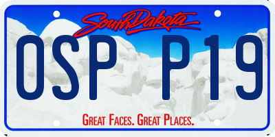 SD license plate 0SPP19