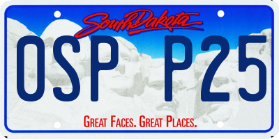 SD license plate 0SPP25