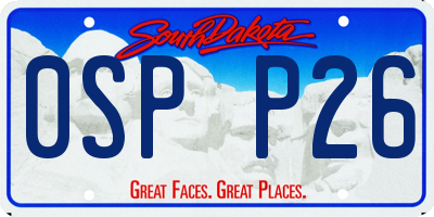 SD license plate 0SPP26