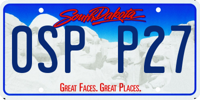 SD license plate 0SPP27