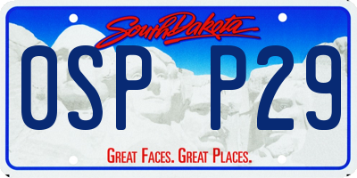 SD license plate 0SPP29
