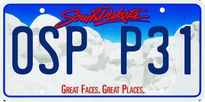 SD license plate 0SPP31