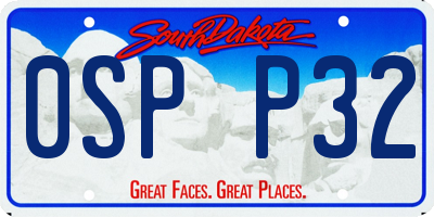 SD license plate 0SPP32