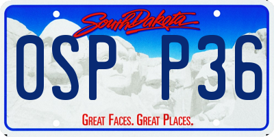 SD license plate 0SPP36