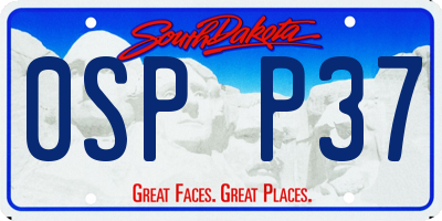 SD license plate 0SPP37