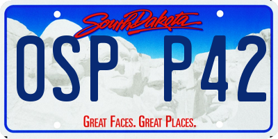 SD license plate 0SPP42