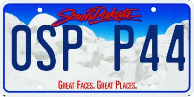 SD license plate 0SPP44