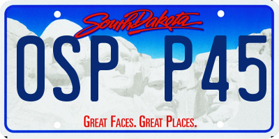 SD license plate 0SPP45