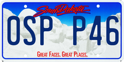 SD license plate 0SPP46
