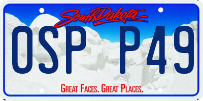 SD license plate 0SPP49