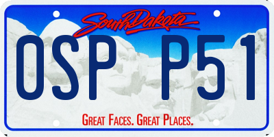 SD license plate 0SPP51