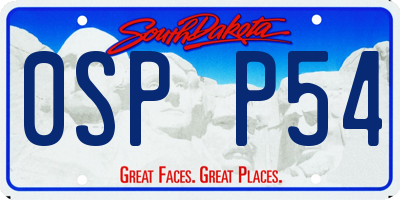 SD license plate 0SPP54