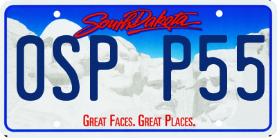 SD license plate 0SPP55