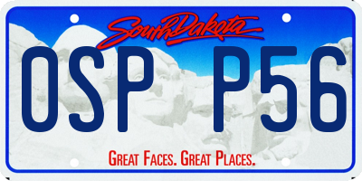 SD license plate 0SPP56