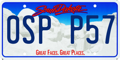 SD license plate 0SPP57